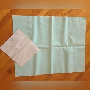 Light Aqua Baby Blanket with Polka Dot Cloth